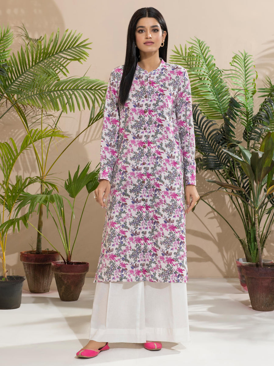 Limelight Winter Unstitched Printed Khaddar Single Shirt U2648 White