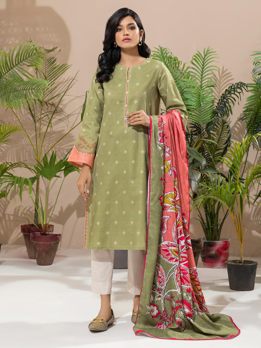 Limelight Winter Unstitched Printed Khaddar 2Pc Suit U2659 Green