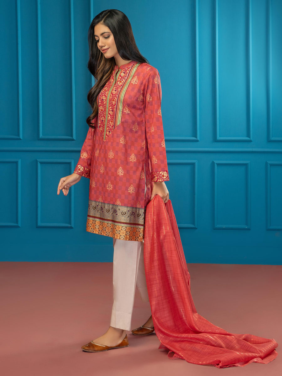 LimeLight Vol-03 Summer Unstitched Printed Lawn 2Pc Suit U2660 Coral