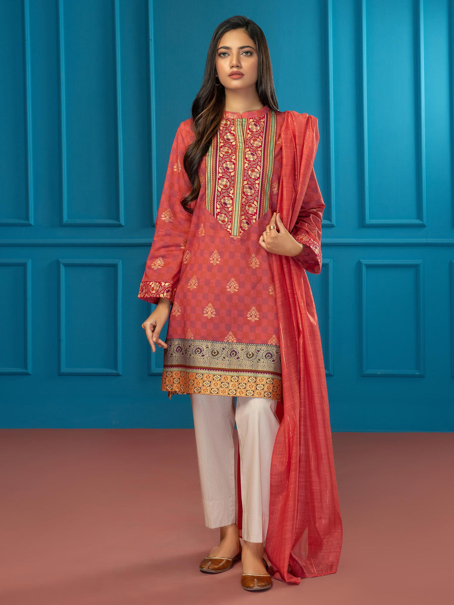 LimeLight Vol-03 Summer Unstitched Printed Lawn 2Pc Suit U2660 Coral