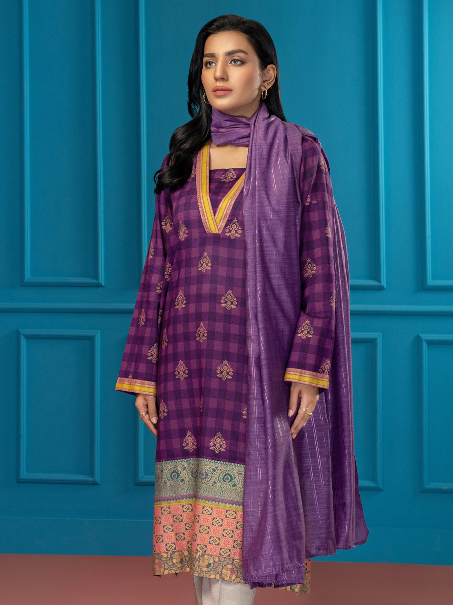 LimeLight Vol-03 Summer Unstitched Printed Lawn 2Pc Suit U2660 Purple