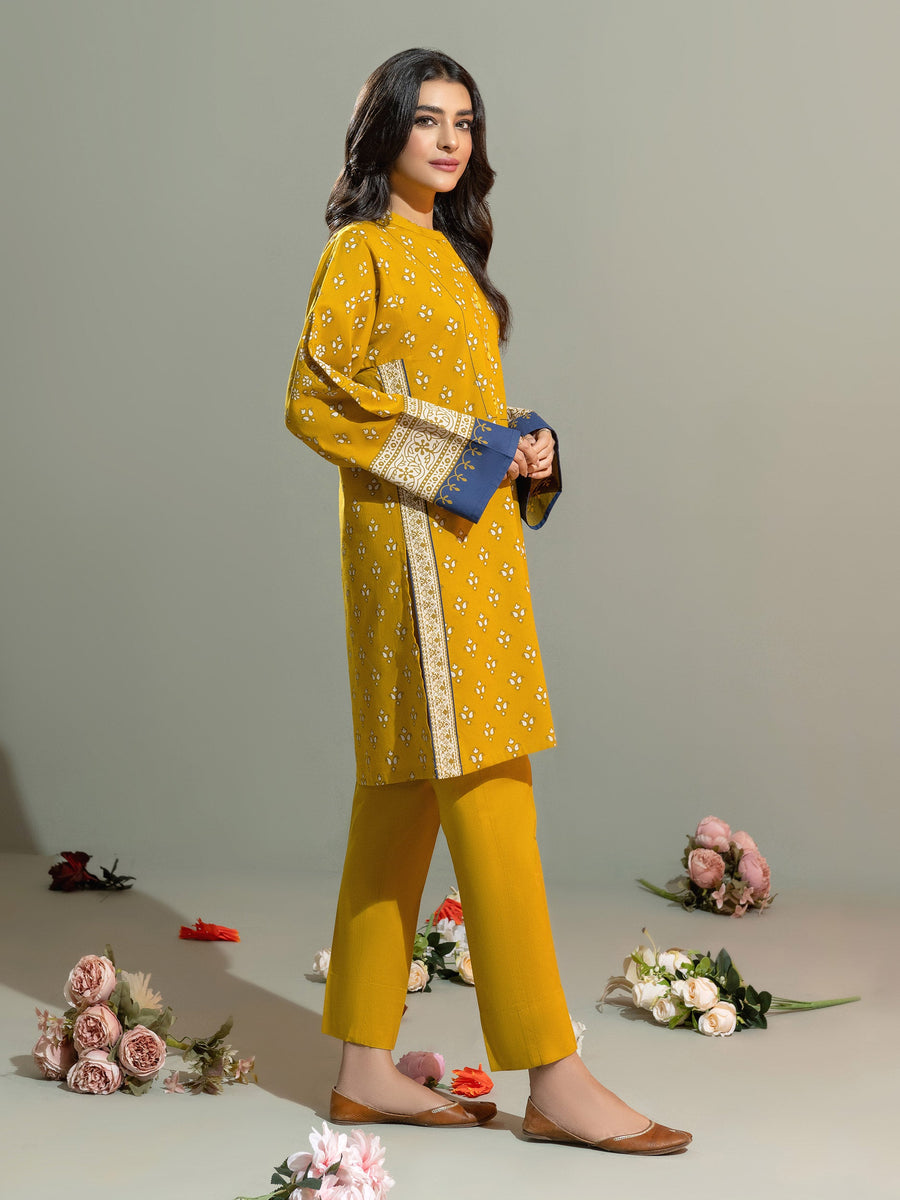 Limelight Winter Unstitched Printed Khaddar 2Pc Suit U2671 Mustard