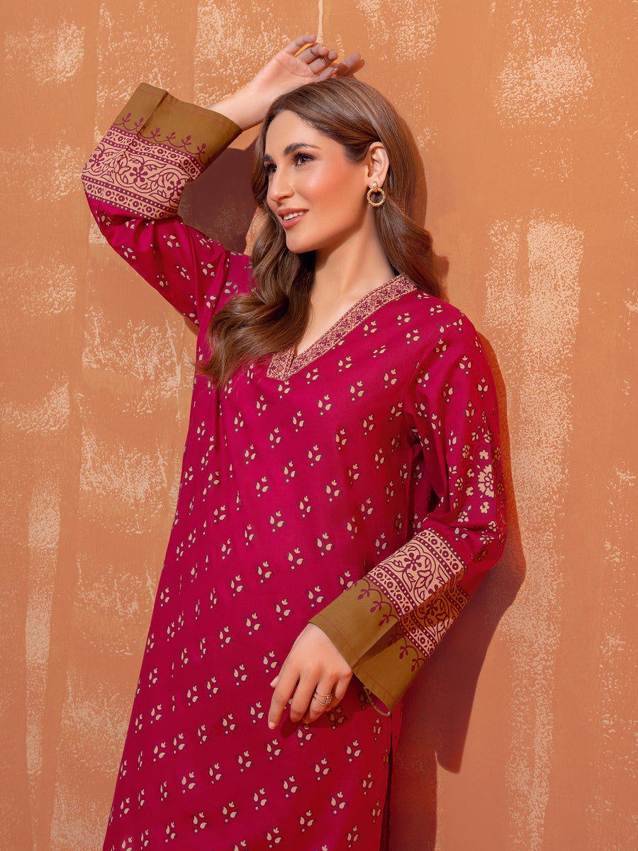 Limelight Winter Unstitched Printed Khaddar 2Pc Suit U2671 Pink