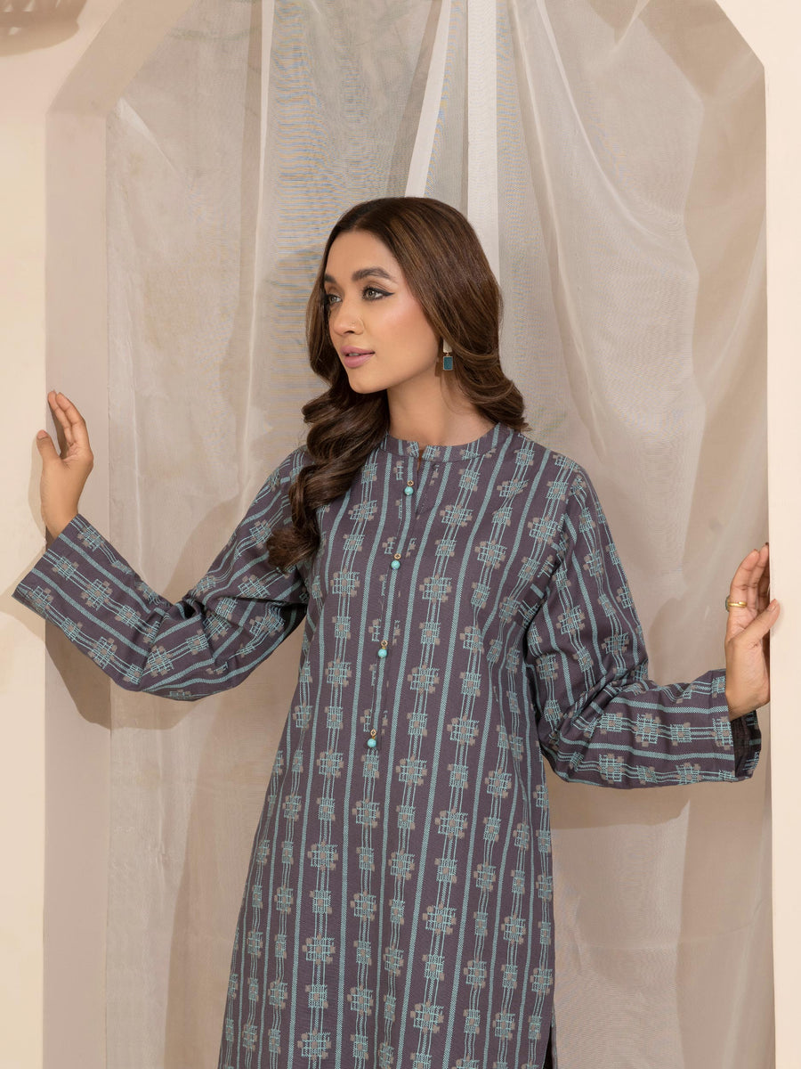 Limelight Winter Unstitched Printed Khaddar 2Pc Suit U2672 Grey