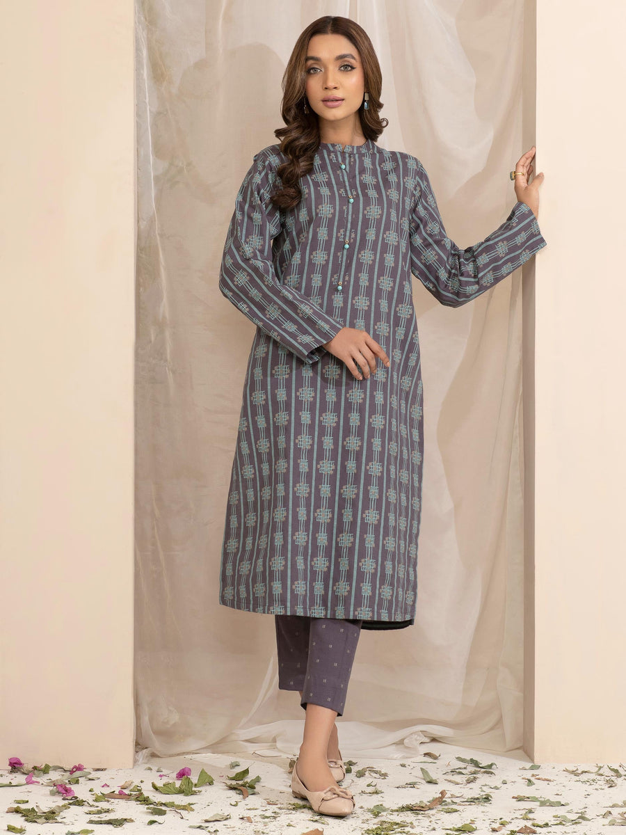 Limelight Winter Unstitched Printed Khaddar 2Pc Suit U2672 Grey