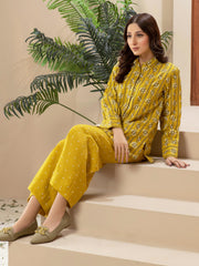 Limelight Winter Unstitched Printed Khaddar 2Pc Suit U2672 Lemon
