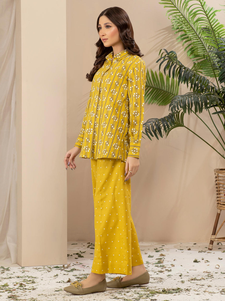 Limelight Winter Unstitched Printed Khaddar 2Pc Suit U2672 Lemon