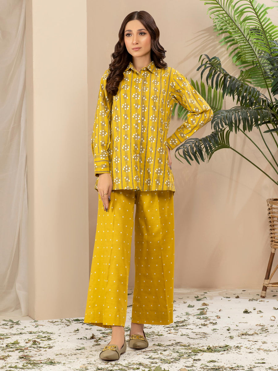 Limelight Winter Unstitched Printed Khaddar 2Pc Suit U2672 Lemon