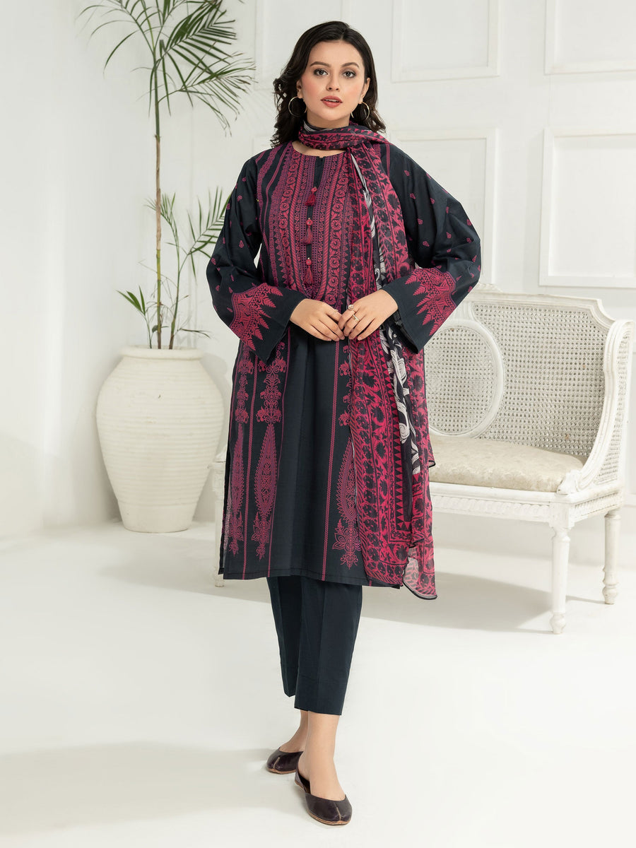 LimeLight Vol-03 Summer Unstitched Printed Lawn 2Pc Suit U2773 Black