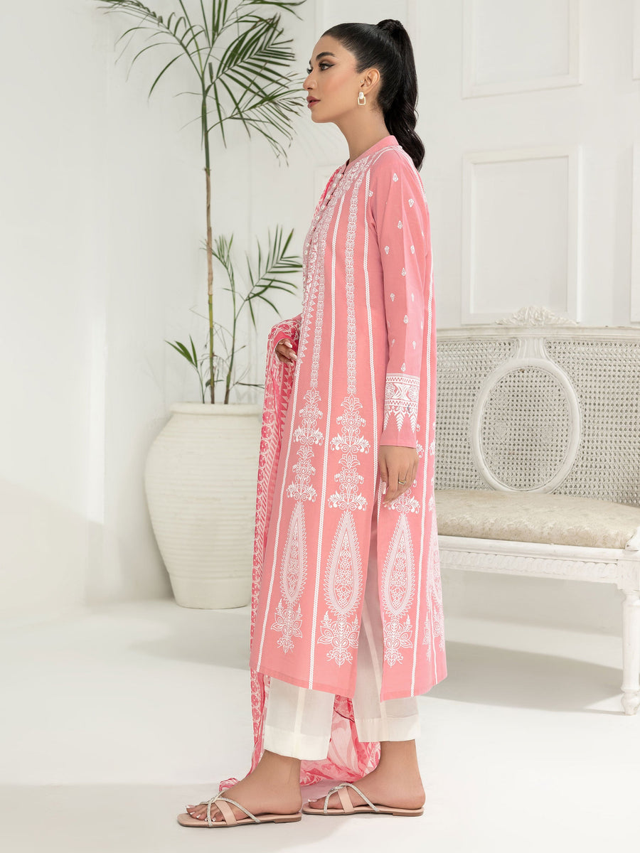 LimeLight Vol-03 Summer Unstitched Printed Lawn 2Pc Suit U2773 Pink