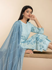 LimeLight Vol-03 Summer Unstitched Printed Lawn 3Pc Suit U2777 Ice Blue