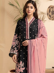 LimeLight Vol-03 Summer Unstitched Printed Lawn 3Pc Suit U2777 Black