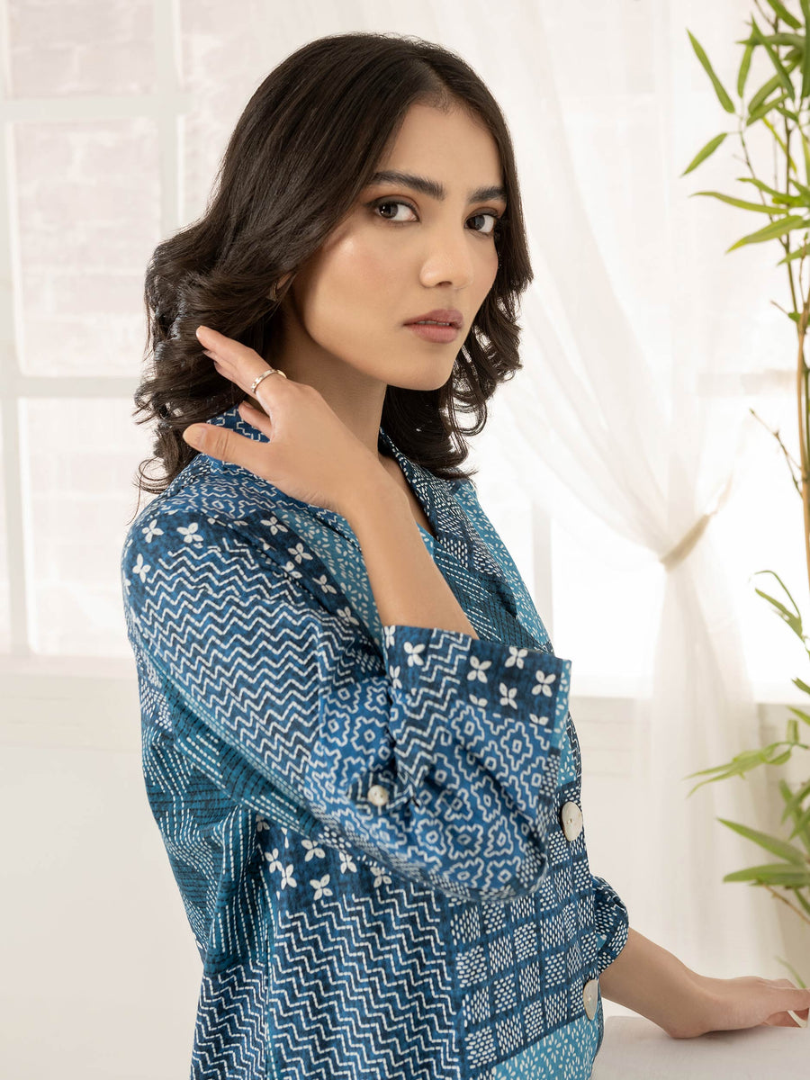 LimeLight Summer Unstitched Printed Lawn 1 Piece Shirt U2782 Blue