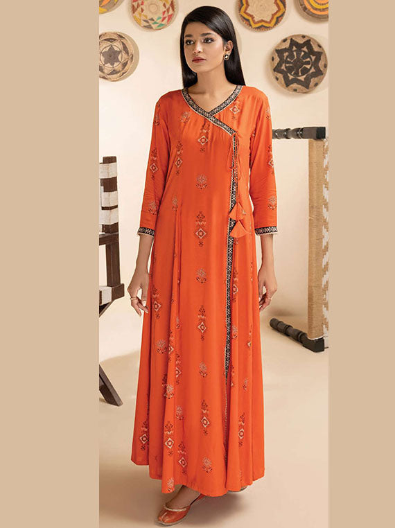 LimeLight Summer Unstitched Printed Lawn 1 Piece Shirt U2783 Orange