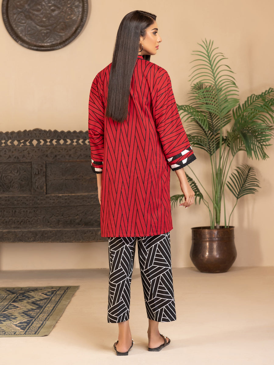 LimeLight Vol-03 Summer Unstitched Printed Lawn 2Pc Suit U2784 Red