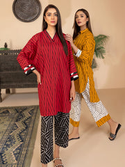 LimeLight Vol-03 Summer Unstitched Printed Lawn 2Pc Suit U2784 Red