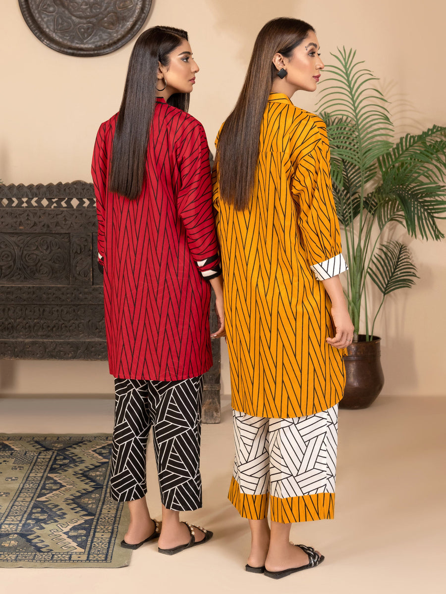 LimeLight Vol-03 Summer Unstitched Printed Lawn 2Pc Suit U2784 Red
