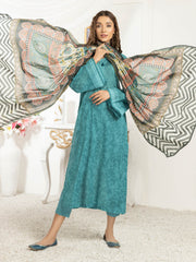 LimeLight Summer Unstitched Printed Lawn 3 Piece Suit U2785 Torquise