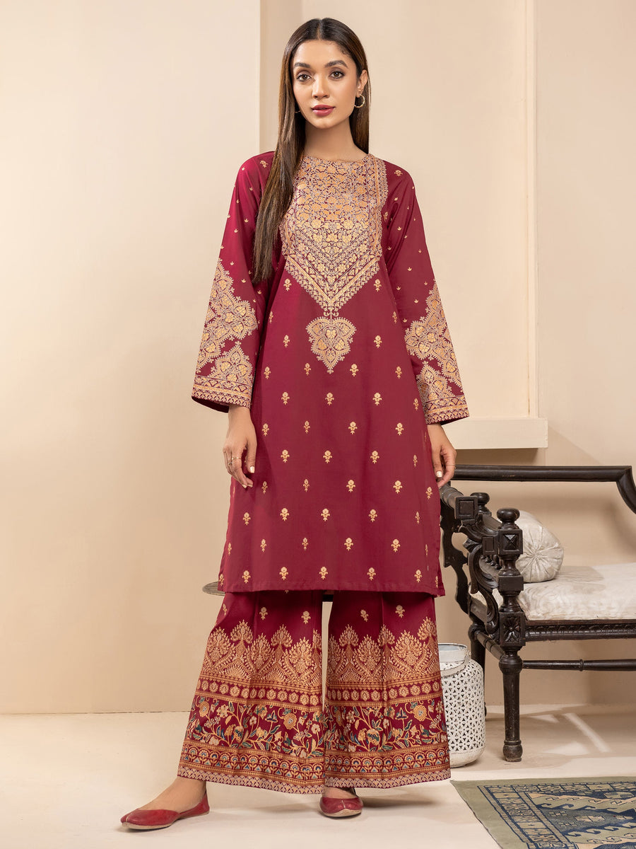 LimeLight Vol-03 Summer Unstitched Printed Lawn 2Pc Suit U2787 Red
