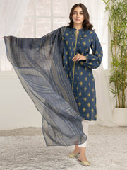 LimeLight Vol-03 Summer Unstitched Printed Lawn 2Pc Suit U2789 Navy Blue