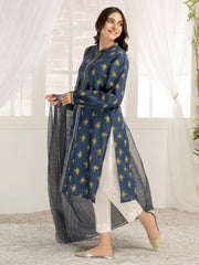 LimeLight Vol-03 Summer Unstitched Printed Lawn 2Pc Suit U2789 Navy Blue
