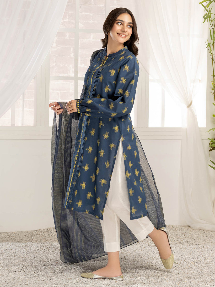 LimeLight Vol-03 Summer Unstitched Printed Lawn 2Pc Suit U2789 Navy Blue