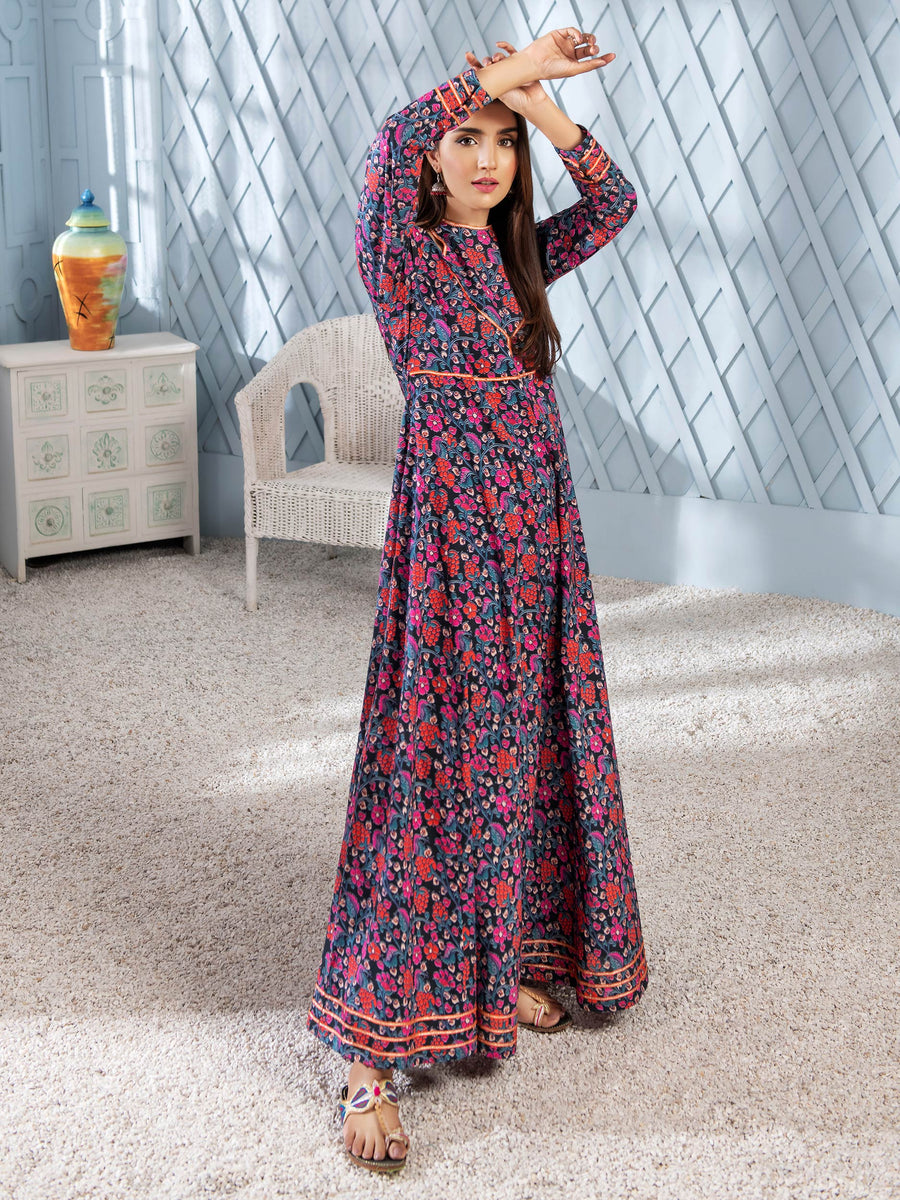 LimeLight Summer Unstitched Printed Lawn 1 Piece Shirt U2790 Black