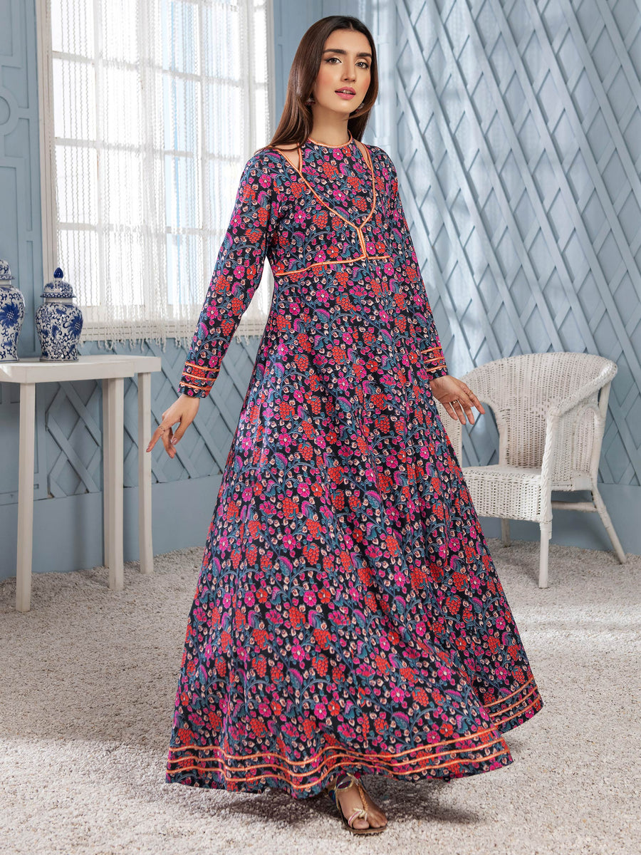 LimeLight Summer Unstitched Printed Lawn 1 Piece Shirt U2790 Black