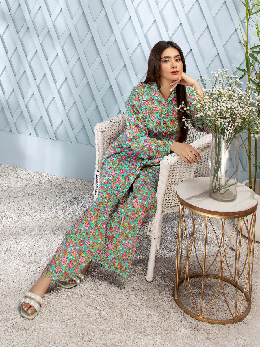LimeLight Summer Unstitched Printed Lawn 1 Piece Shirt U2790 Sea Green
