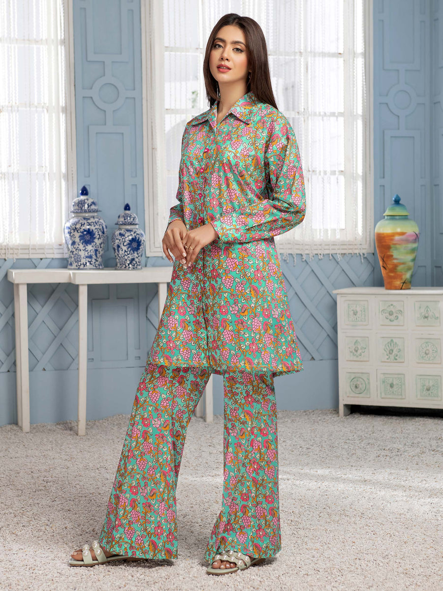 LimeLight Summer Unstitched Printed Lawn 1 Piece Shirt U2790 Sea Green