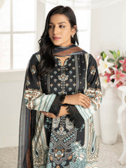 LimeLight Vol-03 Summer Unstitched Printed Lawn 2Pc Suit U2800 Black