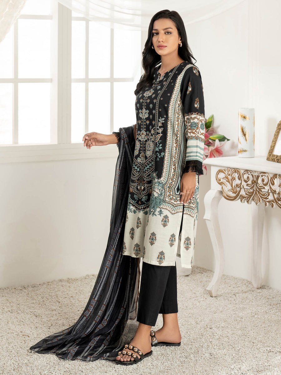 LimeLight Vol-03 Summer Unstitched Printed Lawn 2Pc Suit U2800 Black
