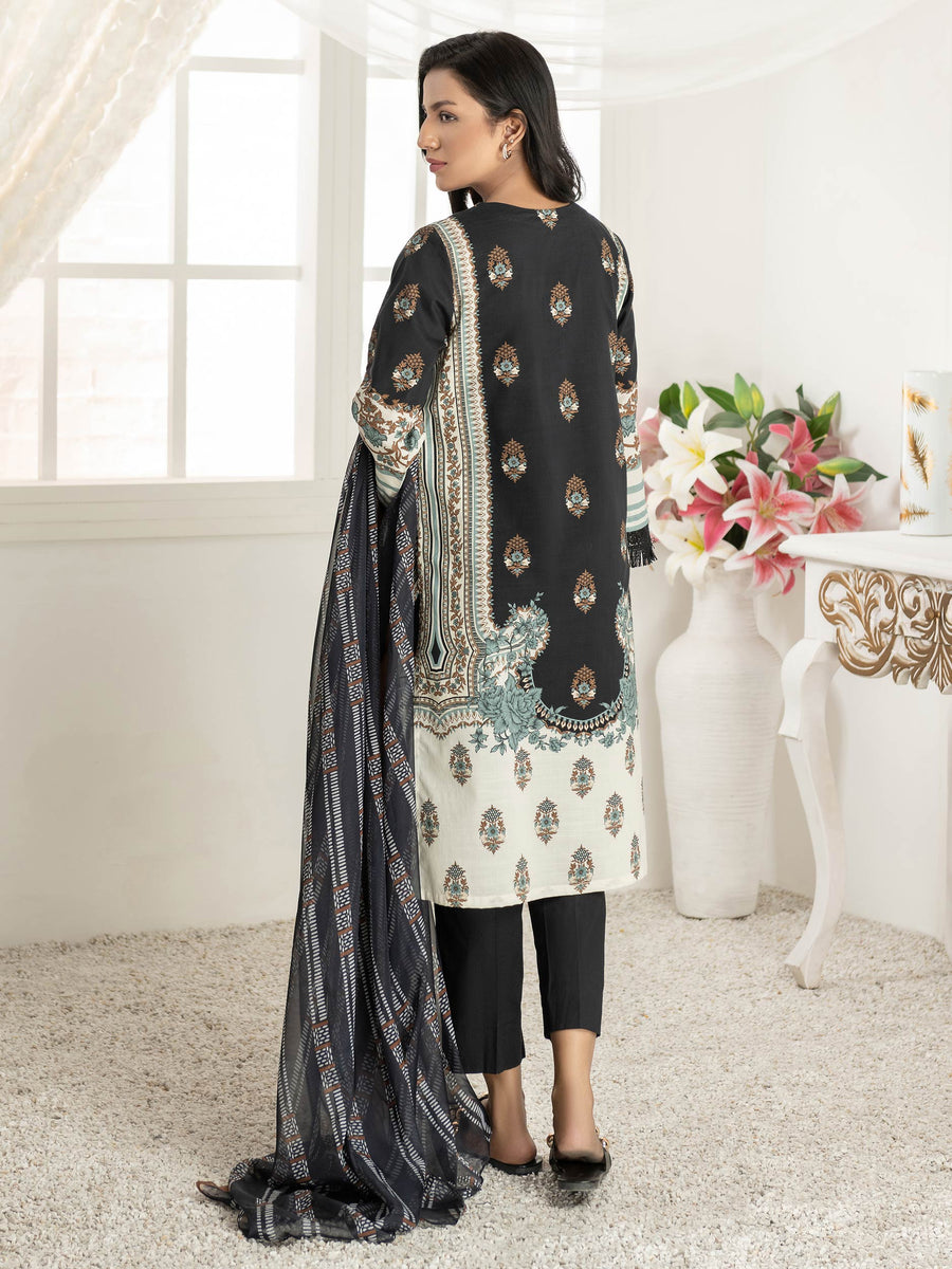 LimeLight Vol-03 Summer Unstitched Printed Lawn 2Pc Suit U2800 Black