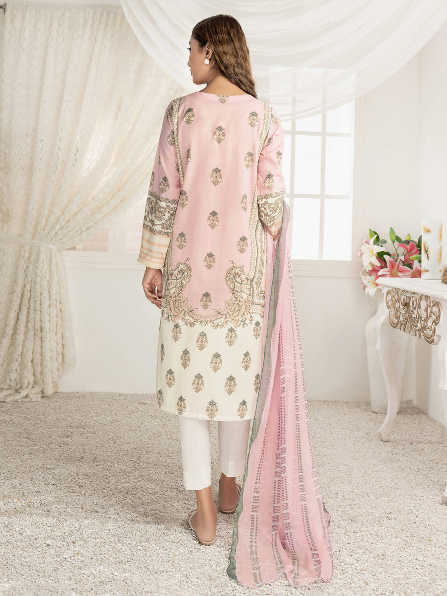 LimeLight Vol-03 Summer Unstitched Printed Lawn 2Pc Suit U2800 Pink