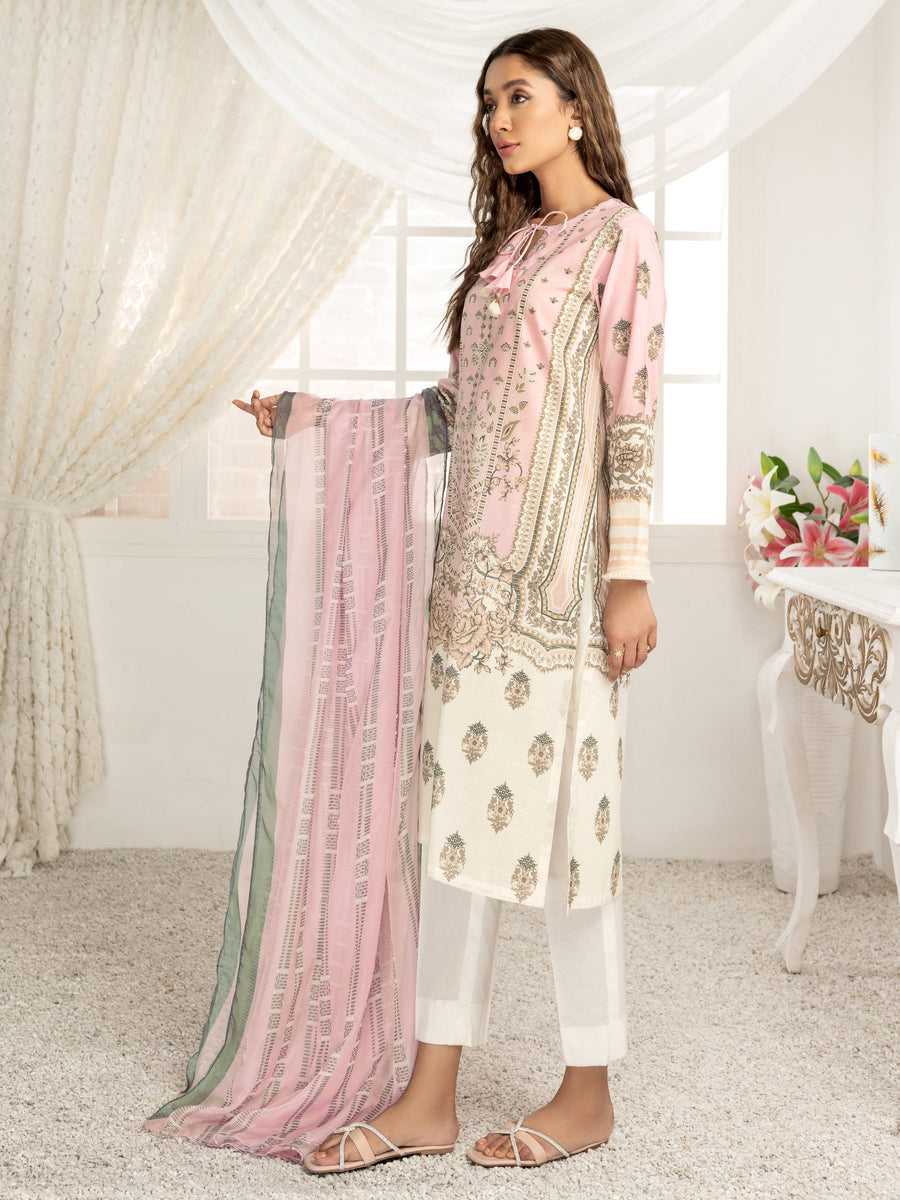 LimeLight Vol-03 Summer Unstitched Printed Lawn 2Pc Suit U2800 Pink