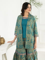LimeLight Vol-03 Summer Unstitched Printed Lawn 1Pc Shirt U2816 Teal