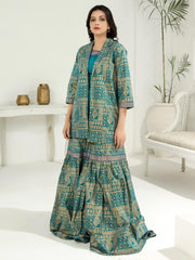 LimeLight Vol-03 Summer Unstitched Printed Lawn 1Pc Shirt U2816 Teal