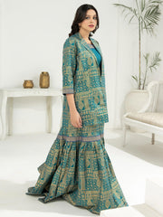 LimeLight Vol-03 Summer Unstitched Printed Lawn 1Pc Shirt U2816 Teal