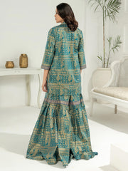 LimeLight Vol-03 Summer Unstitched Printed Lawn 1Pc Shirt U2816 Teal