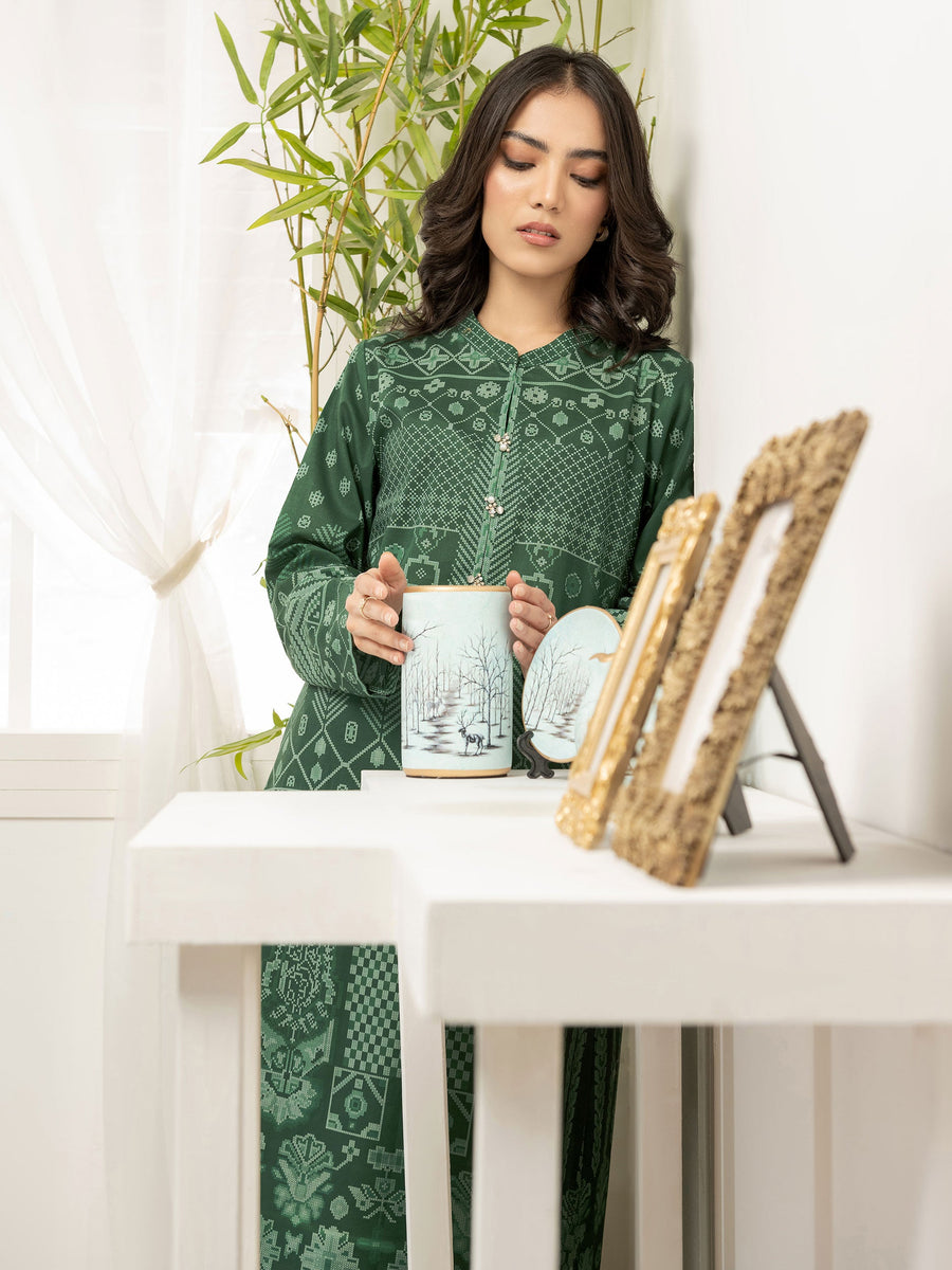 LimeLight Summer Unstitched Printed Lawn 1 Piece Shirt U2819 Green