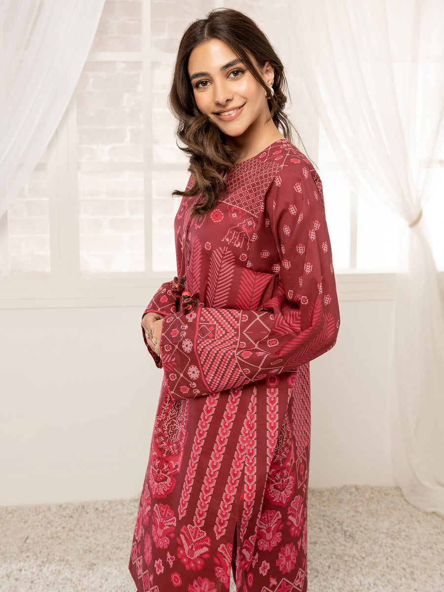 LimeLight Summer Unstitched Printed Lawn 1 Piece Shirt U2819 Maroon