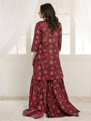 LimeLight Summer Unstitched Printed Lawn 1 Piece Shirt U2820 Red