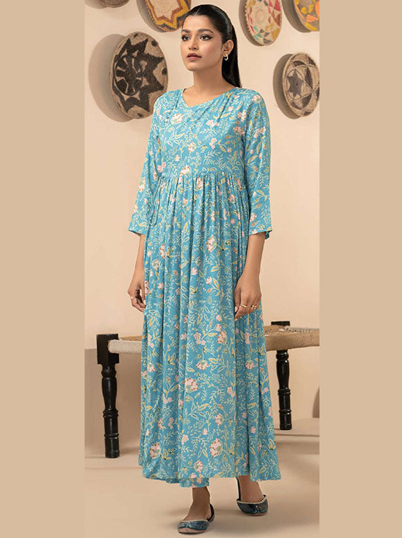 LimeLight Summer Unstitched Printed Lawn 1 Piece Shirt U2822 Aqua