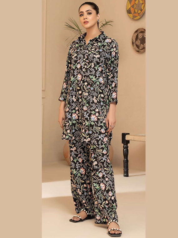 LimeLight Summer Unstitched Printed Lawn 1 Piece Shirt U2822 Black