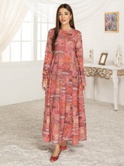 LimeLight Summer Unstitched Printed Lawn 1 Piece Shirt U2825 Red