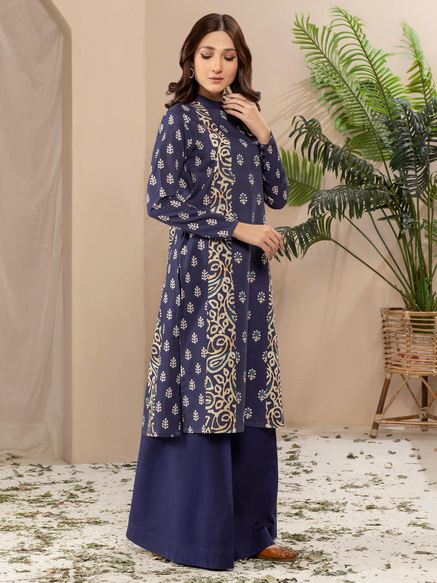 Limelight Winter Unstitched Printed Khaddar 2Pc Suit U2836 Blue