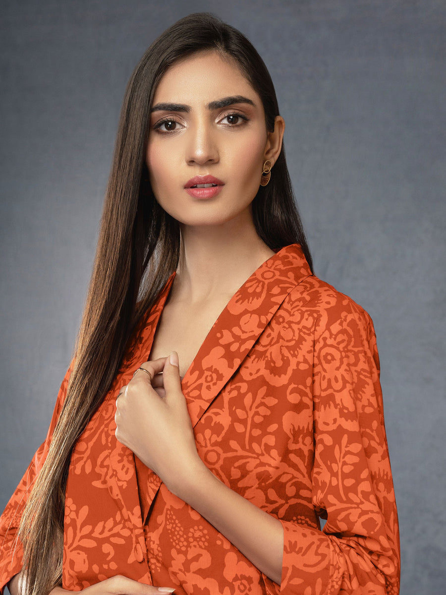 LimeLight Vol-03 Summer Unstitched Printed Lawn 1Pc Shirt U2865 Orange