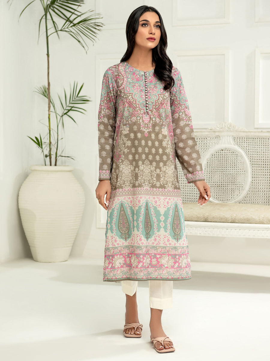 LimeLight Vol-03 Summer Unstitched Printed Lawn 1Pc Shirt U2879 Grey