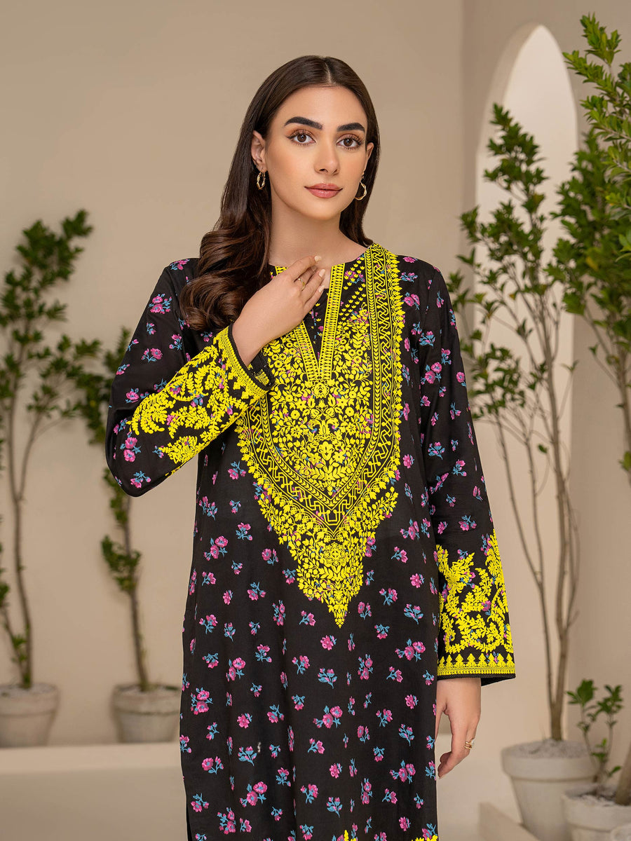 Limelight Summer Unstitched Printed Lawn 2Pc Suit U2888 Black