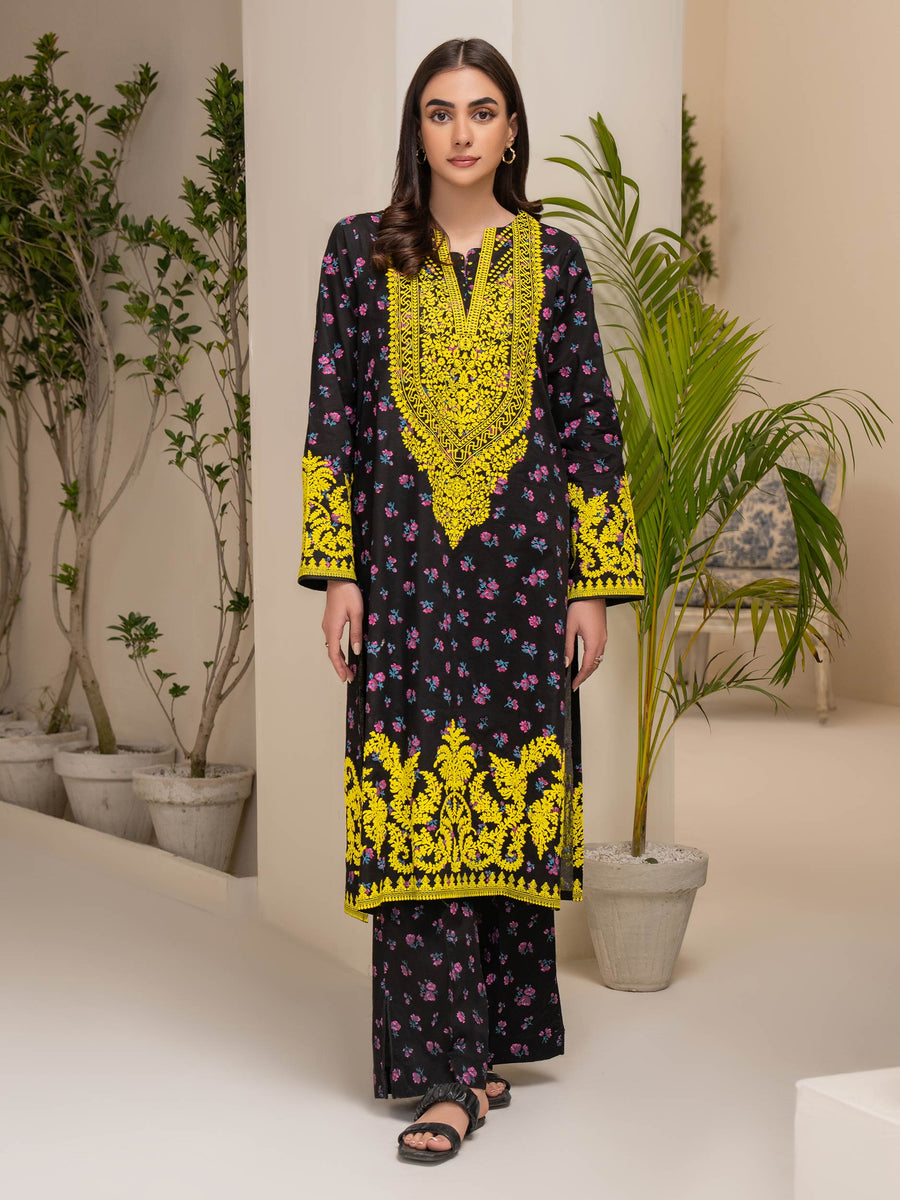 Limelight Summer Unstitched Printed Lawn 2Pc Suit U2888 Black